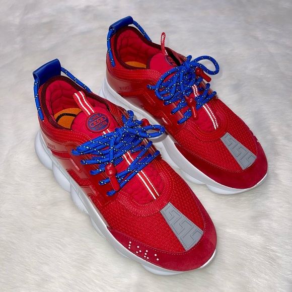 Versace Chain Reaction Sneakers - Red/Blue - Picture 3 of 6